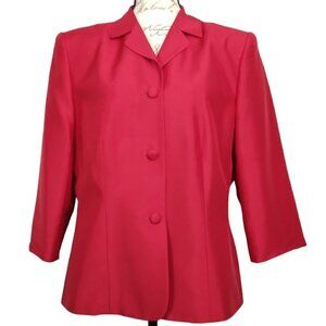 Judith Hart | 100% Silk Blazer Jacket Red | Size 14
